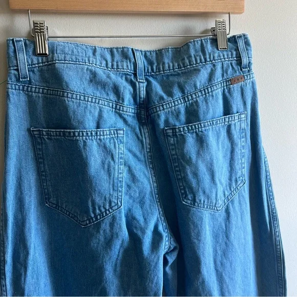 Ayr "The Hooky" High Rise Pleated Cotton/Hemp Size 28 Light Blue - Picture 6 of 15